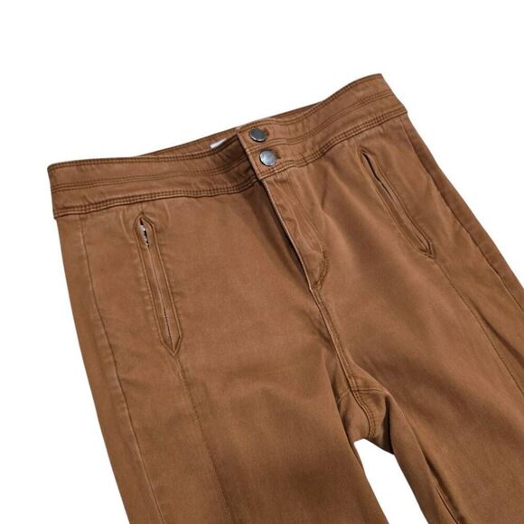 Loft Pants Women's 29 Brown Slash Pockets Skinny Leg Chic Preppy Classic Stretch - Picture 3 of 6